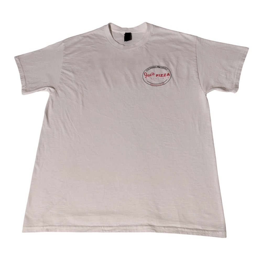 Joe's Pizza NYC Greenwich Village Institution White T-Shirt Mens Large Gildan